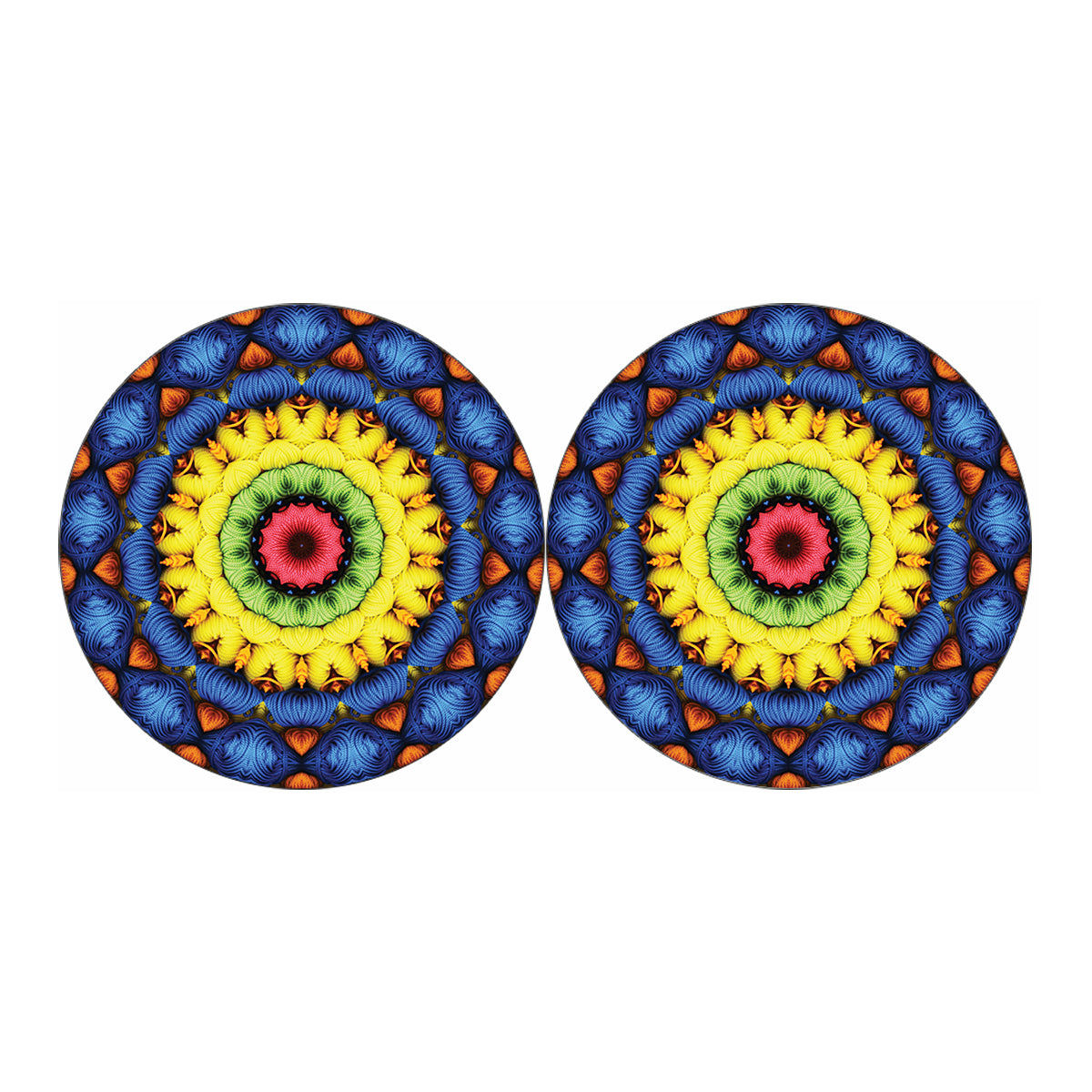 Colorful Kaleidoscope Print Car Coasters
