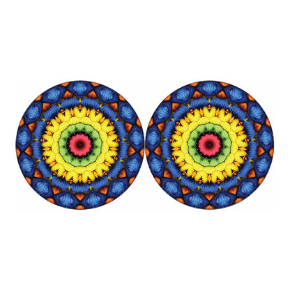 Colorful Kaleidoscope Print Car Coasters