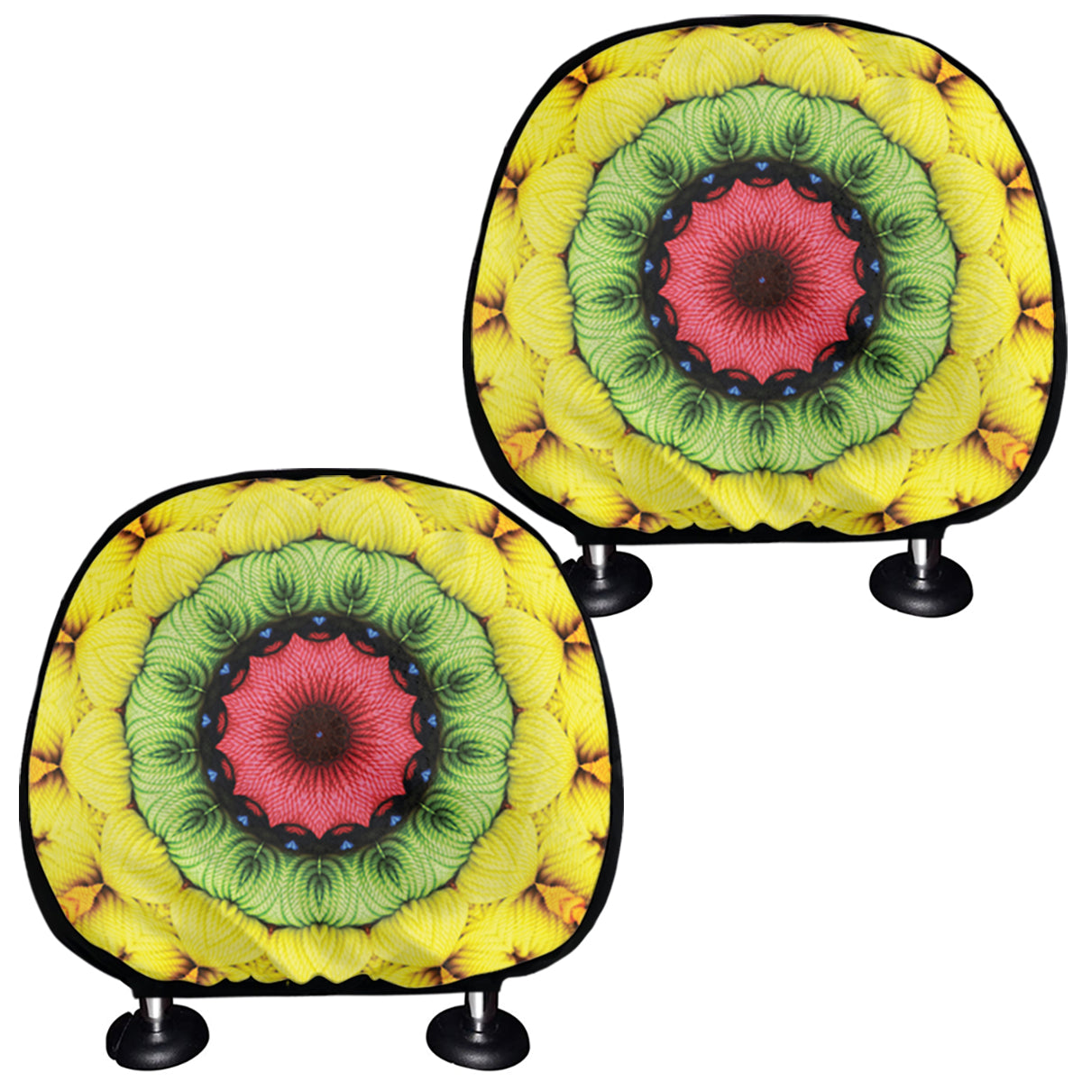 Colorful Kaleidoscope Print Car Headrest Covers
