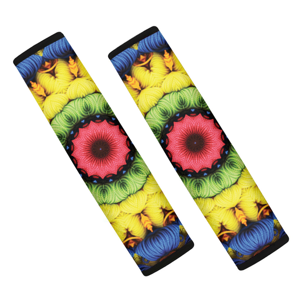 Colorful Kaleidoscope Print Car Seat Belt Covers