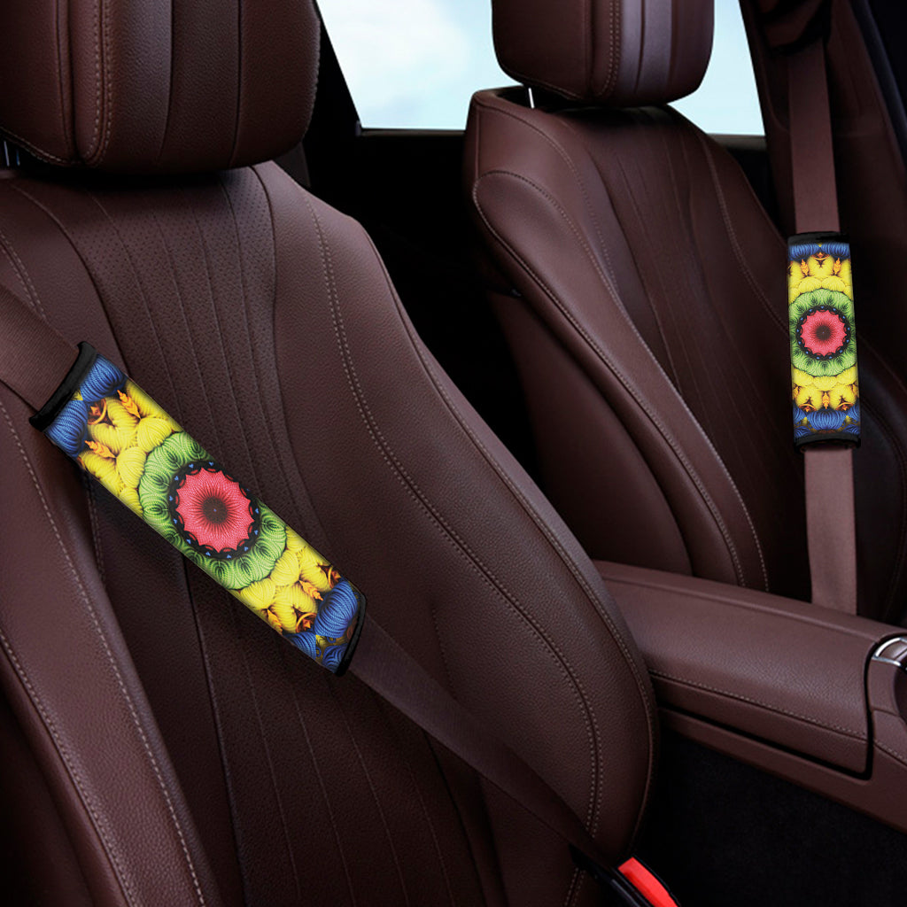 Colorful Kaleidoscope Print Car Seat Belt Covers