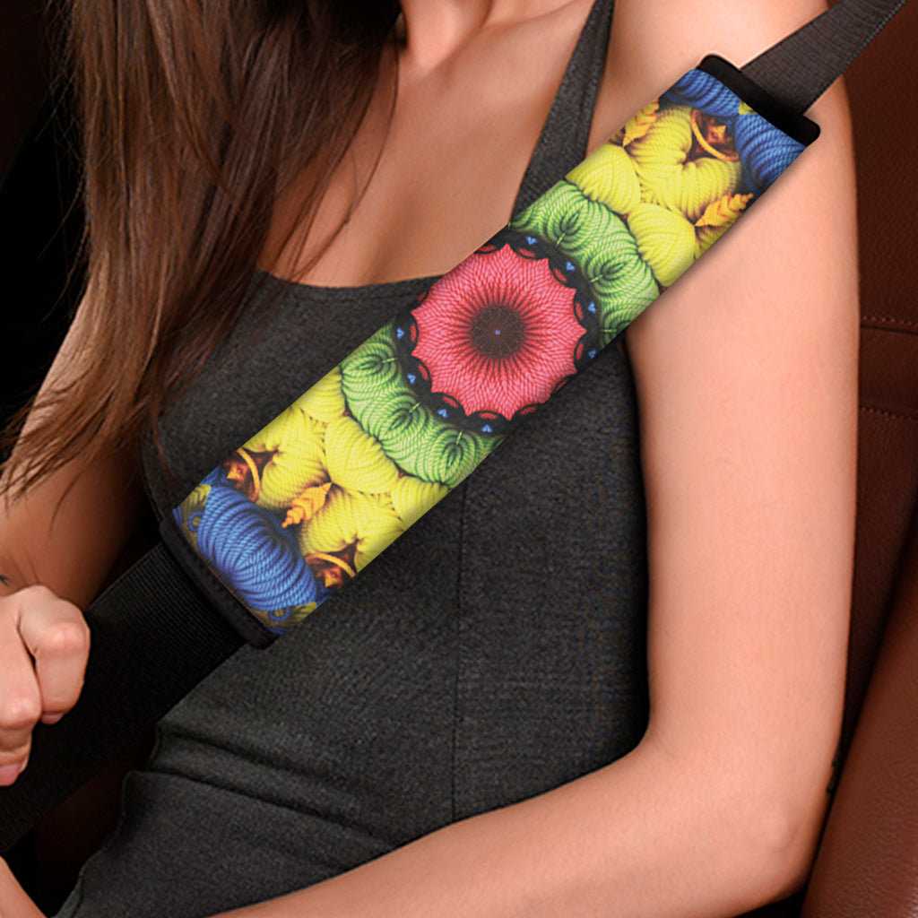Colorful Kaleidoscope Print Car Seat Belt Covers