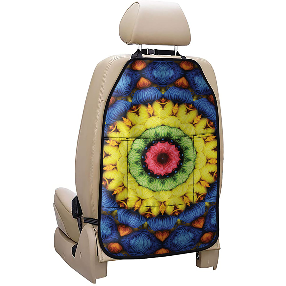 Colorful Kaleidoscope Print Car Seat Organizers
