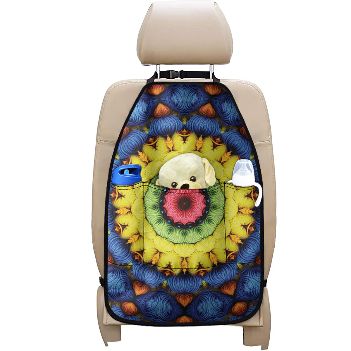 Colorful Kaleidoscope Print Car Seat Organizers