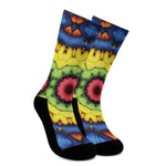 Colorful Kaleidoscope Print Crew Socks
