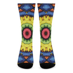 Colorful Kaleidoscope Print Crew Socks