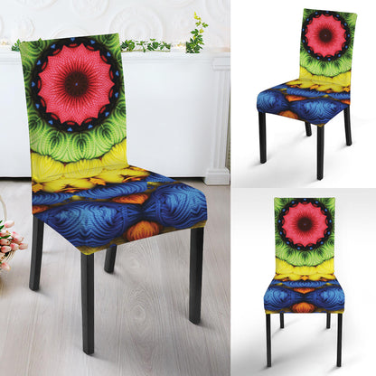 Colorful Kaleidoscope Print Dining Chair Slipcover