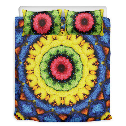 Colorful Kaleidoscope Print Duvet Cover Bedding Set
