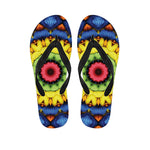 Colorful Kaleidoscope Print Flip Flops