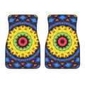 Colorful Kaleidoscope Print Front Car Floor Mats
