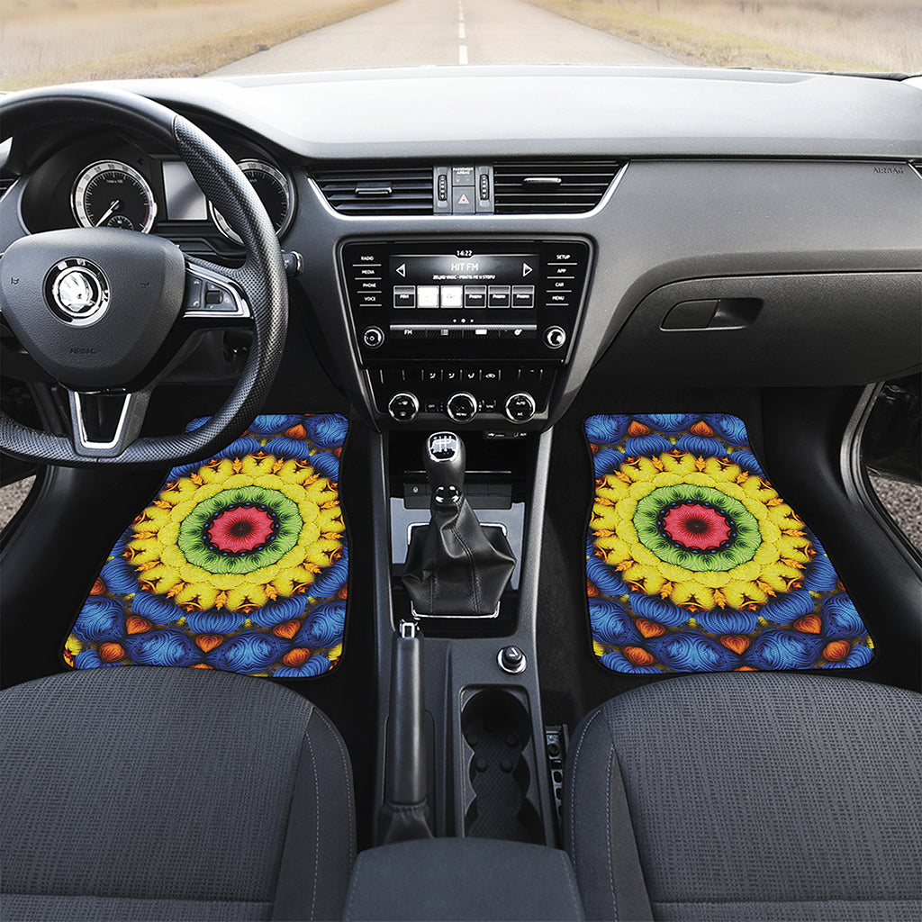 Colorful Kaleidoscope Print Front Car Floor Mats