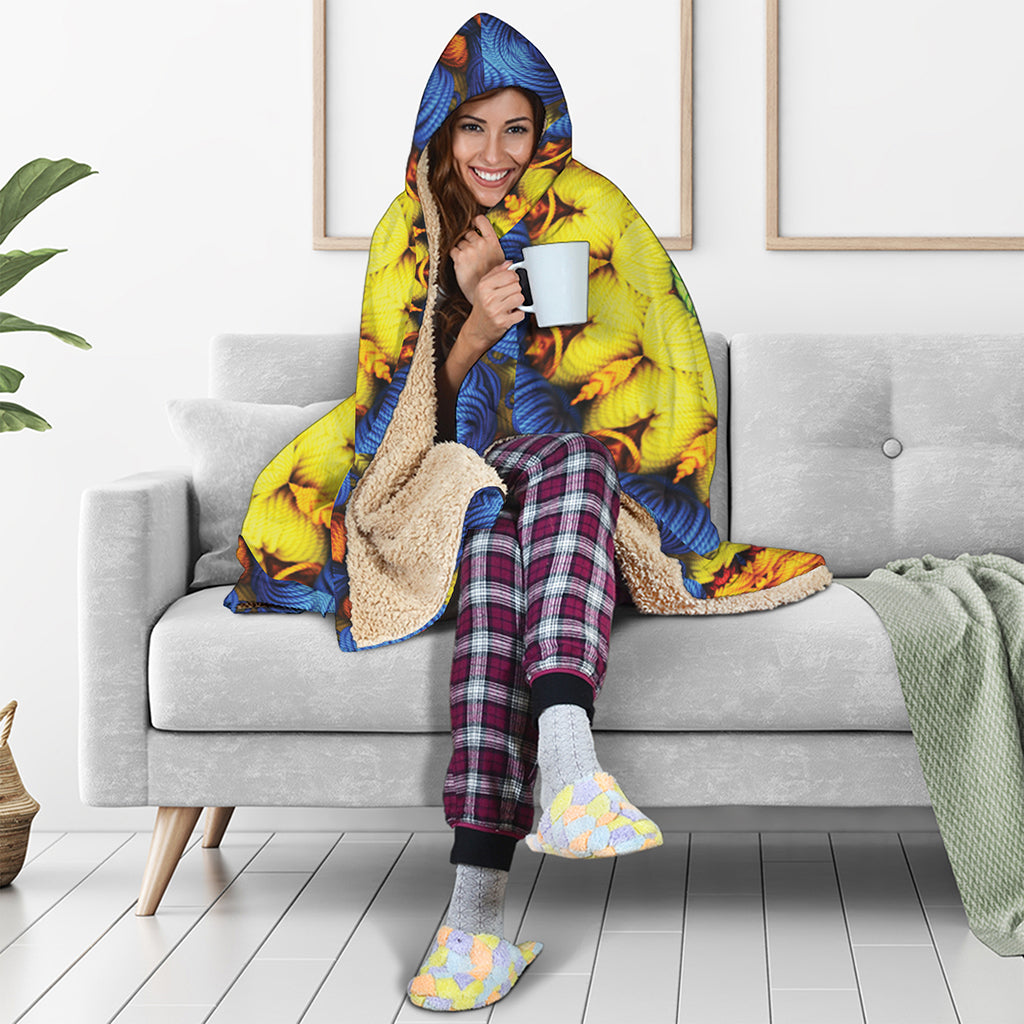 Colorful Kaleidoscope Print Hooded Blanket