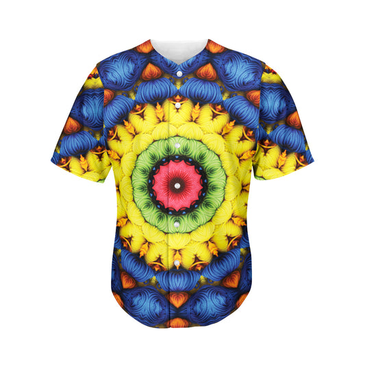 Colorful Kaleidoscope Print Men's Baseball Jersey