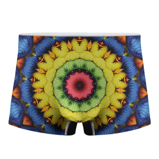 Colorful Kaleidoscope Print Men's Boxer Briefs