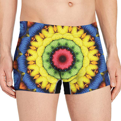 Colorful Kaleidoscope Print Men's Boxer Briefs