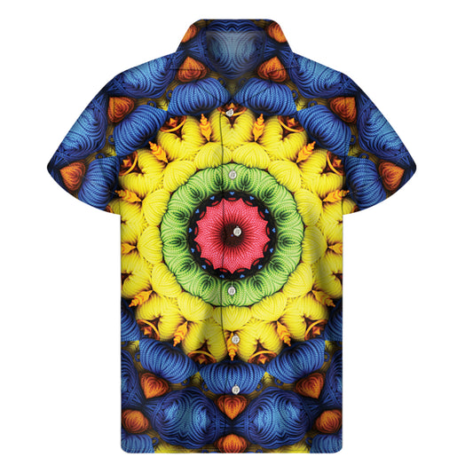Colorful Kaleidoscope Print Men's Short Sleeve Shirt