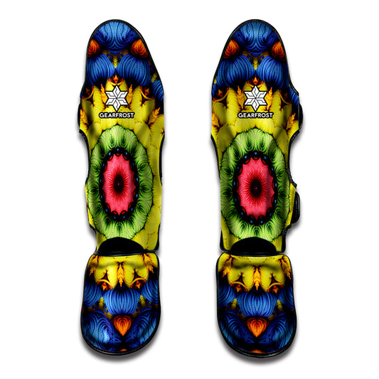Colorful Kaleidoscope Print Muay Thai Shin Guard