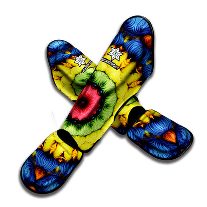 Colorful Kaleidoscope Print Muay Thai Shin Guard