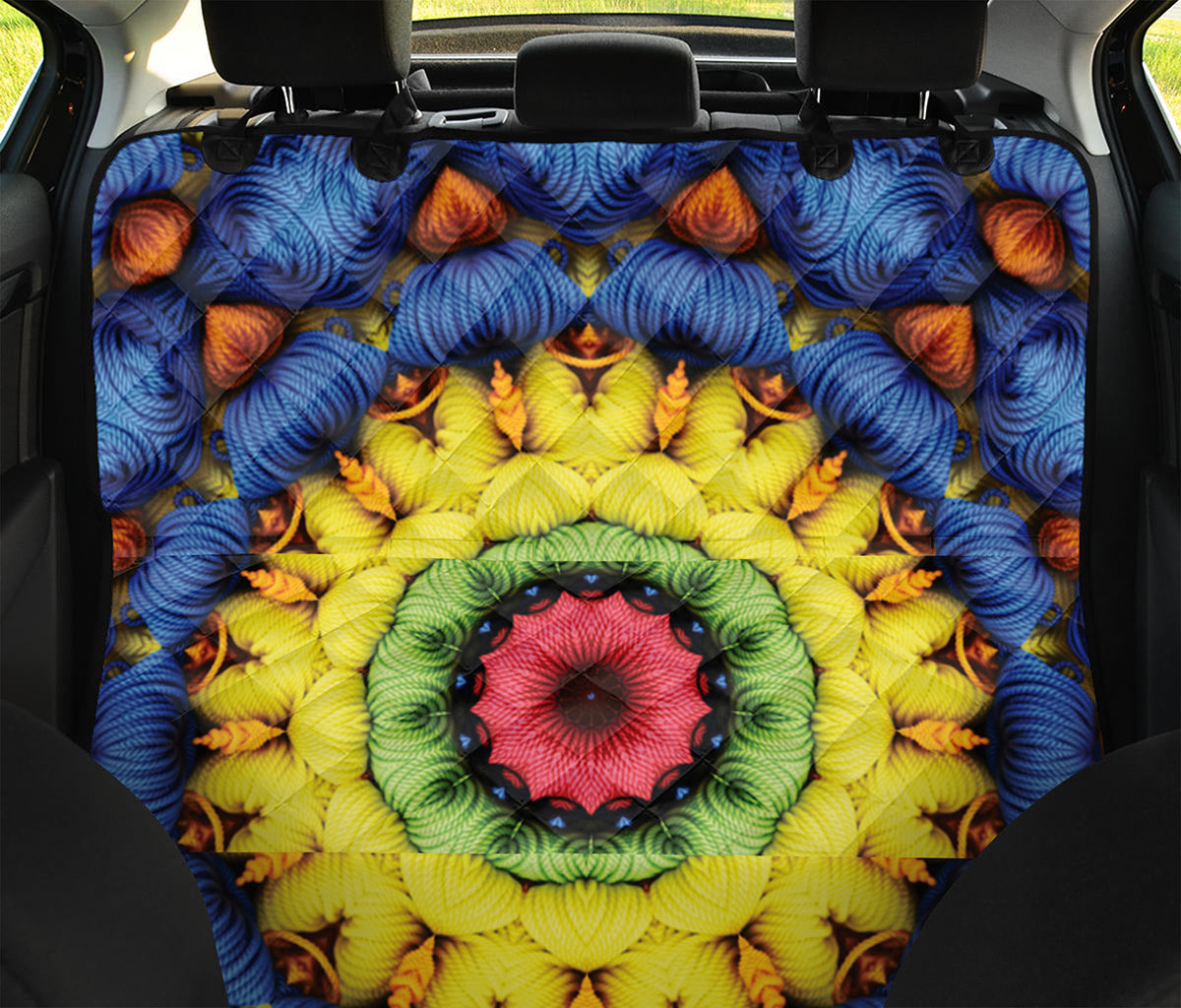 Colorful Kaleidoscope Print Pet Car Back Seat Cover