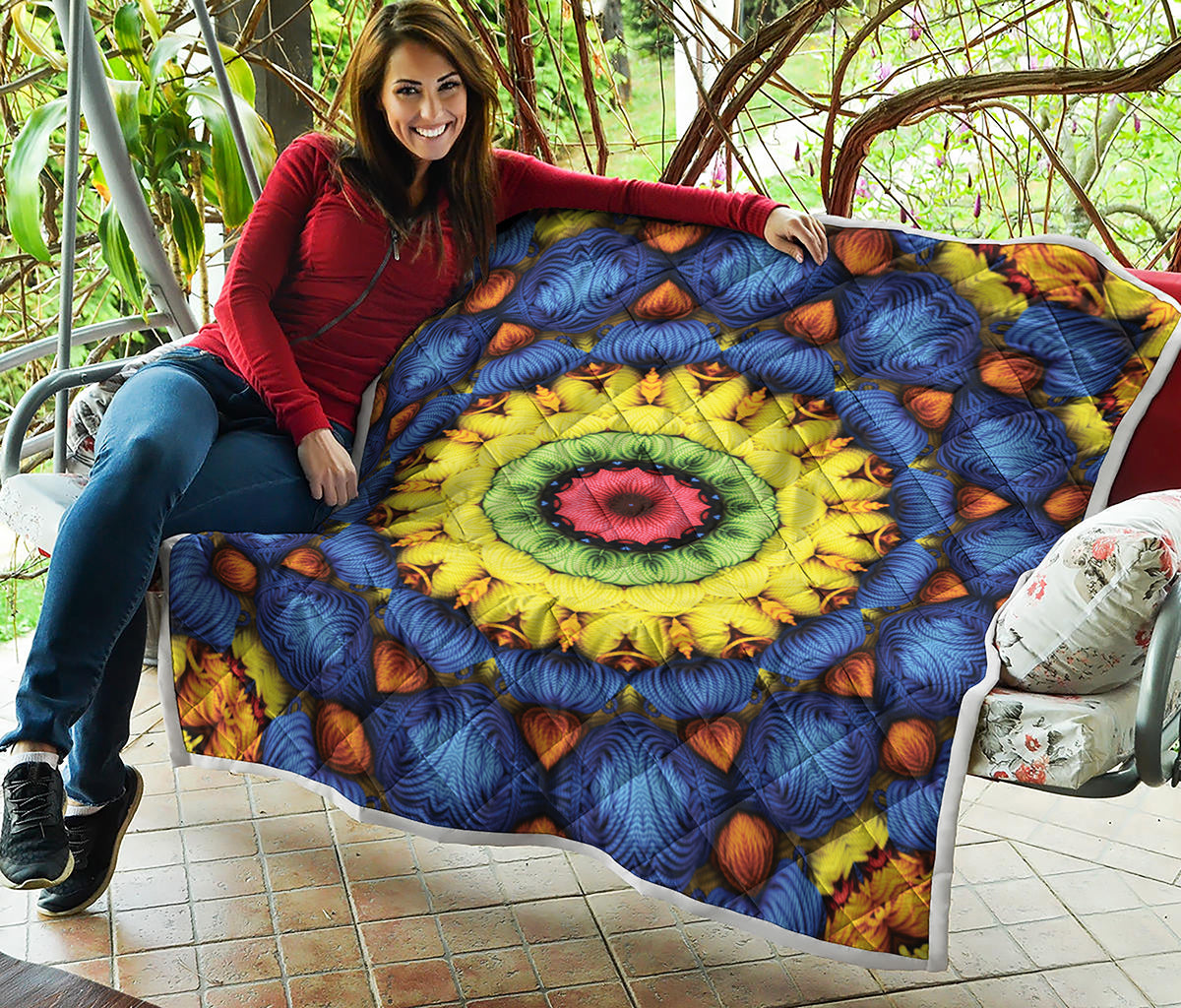 Colorful Kaleidoscope Print Quilt