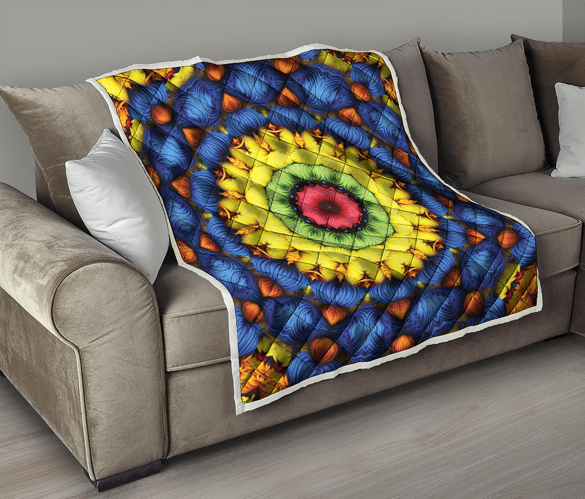 Colorful Kaleidoscope Print Quilt