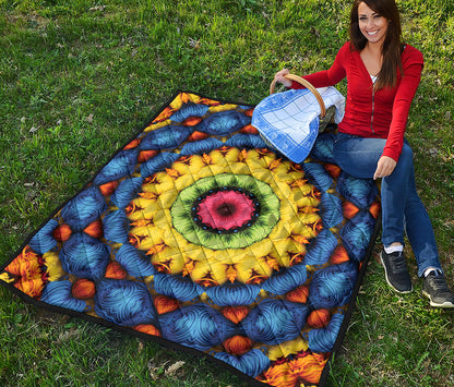 Colorful Kaleidoscope Print Quilt