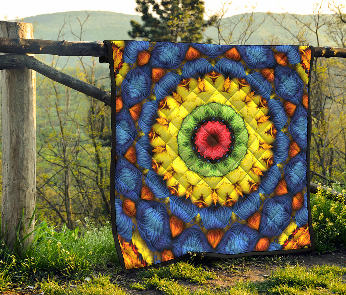 Colorful Kaleidoscope Print Quilt