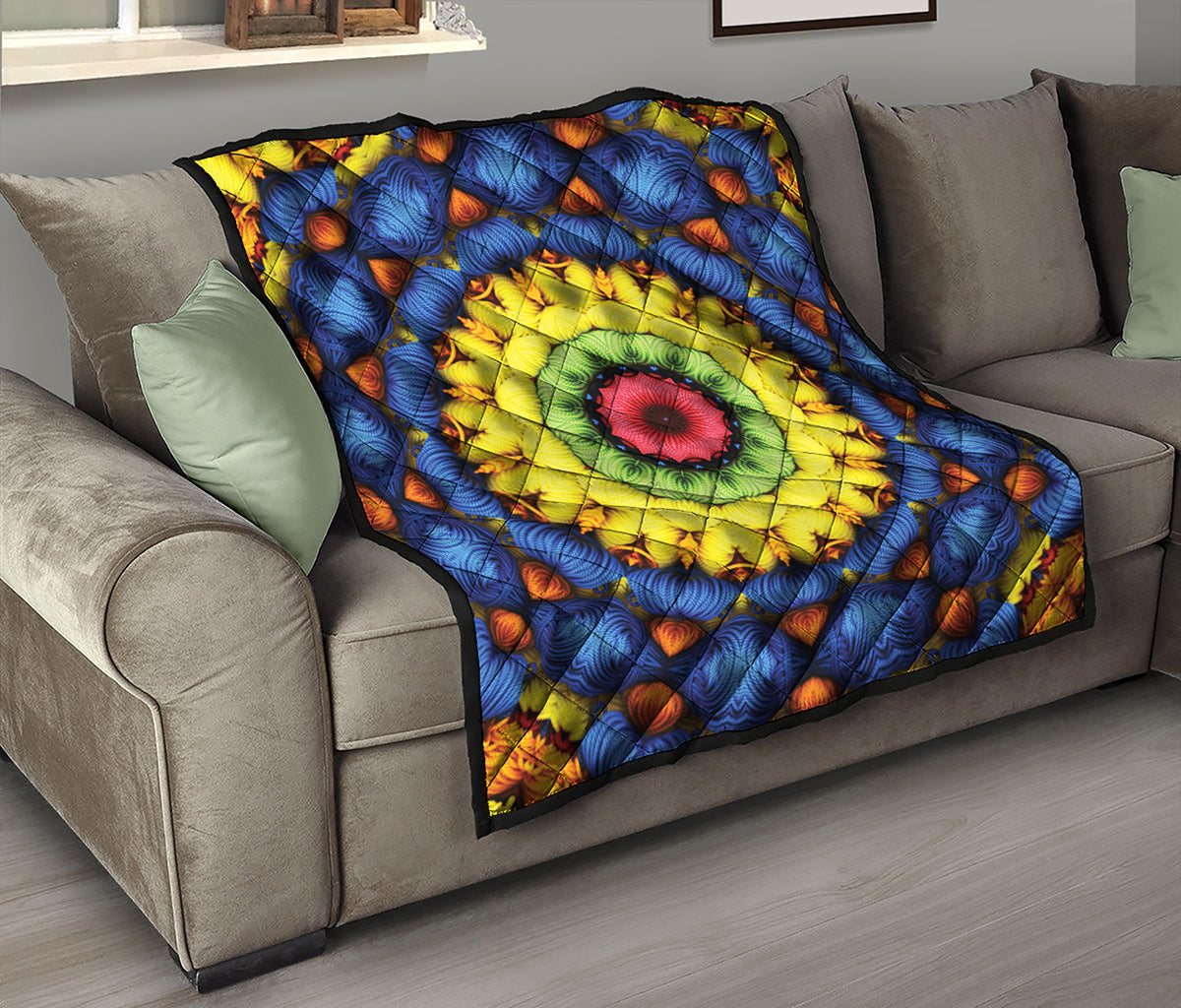 Colorful Kaleidoscope Print Quilt