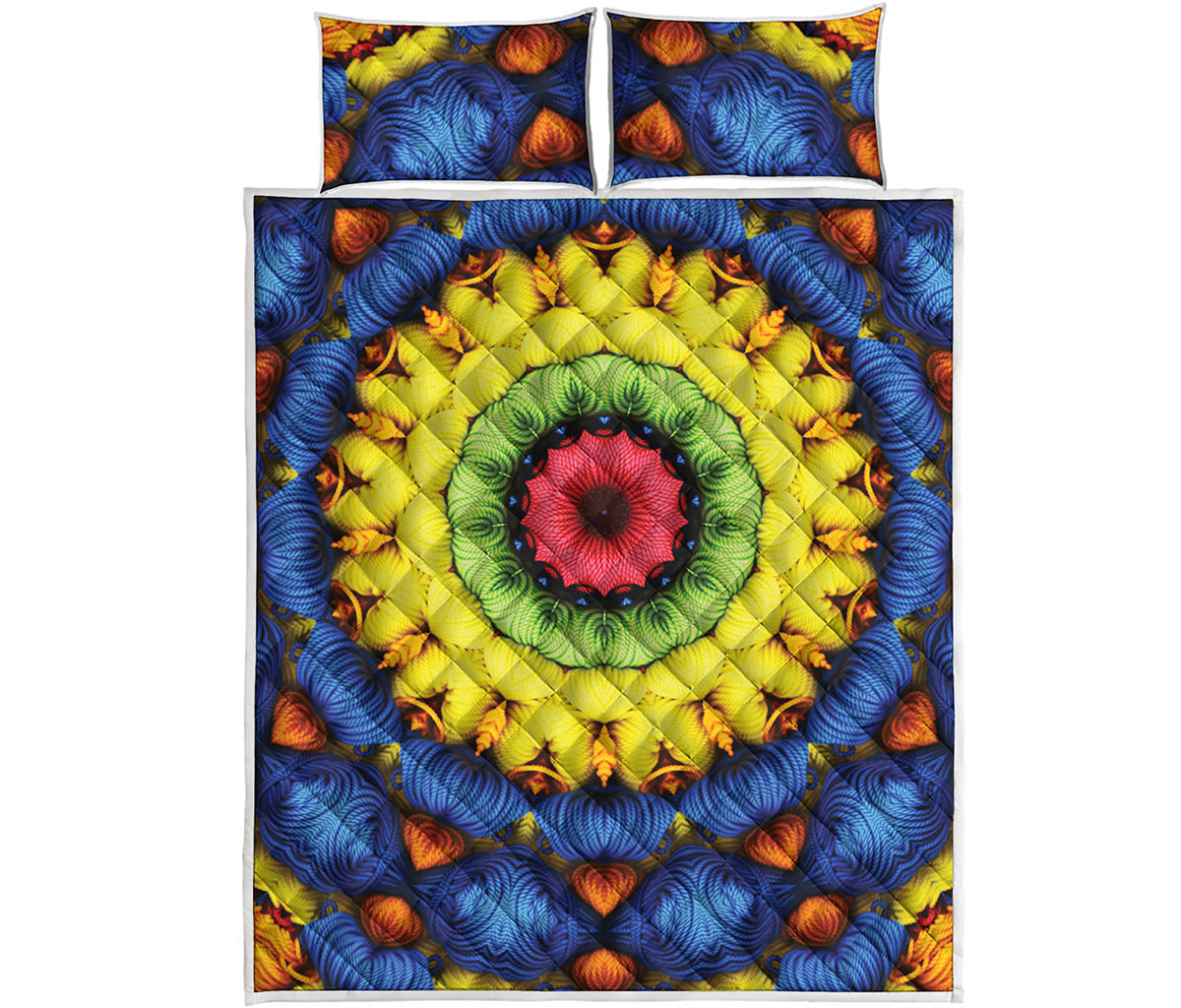 Colorful Kaleidoscope Print Quilt Bed Set