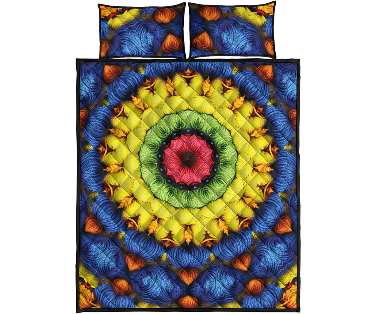 Colorful Kaleidoscope Print Quilt Bed Set