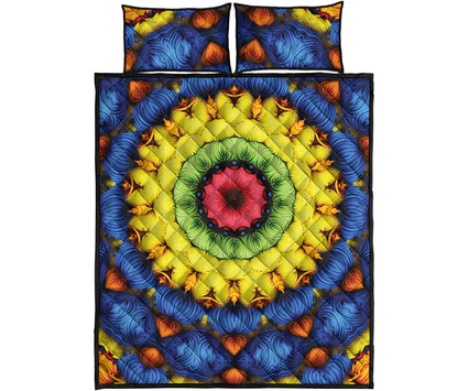 Colorful Kaleidoscope Print Quilt Bed Set