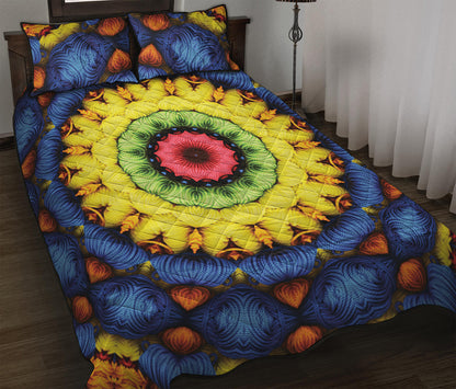 Colorful Kaleidoscope Print Quilt Bed Set