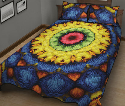 Colorful Kaleidoscope Print Quilt Bed Set