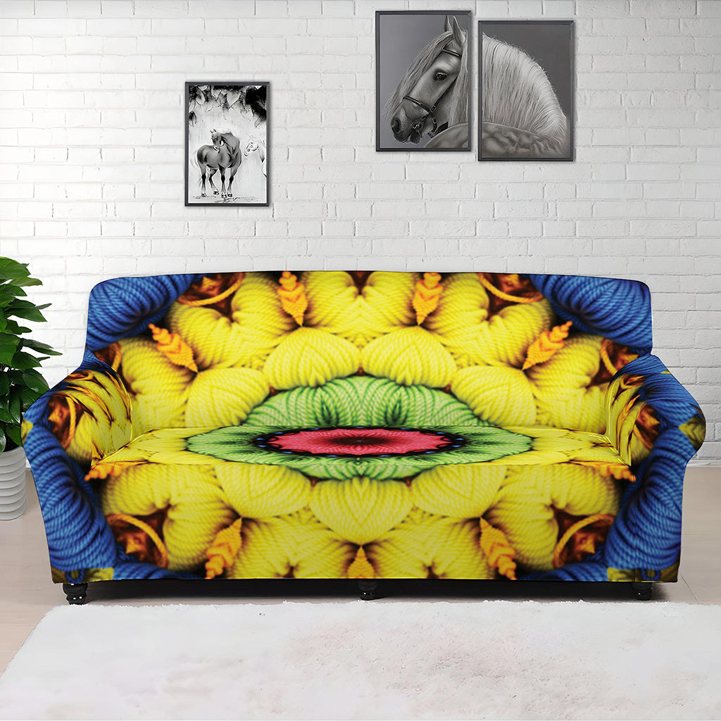 Colorful Kaleidoscope Print Sofa Cover