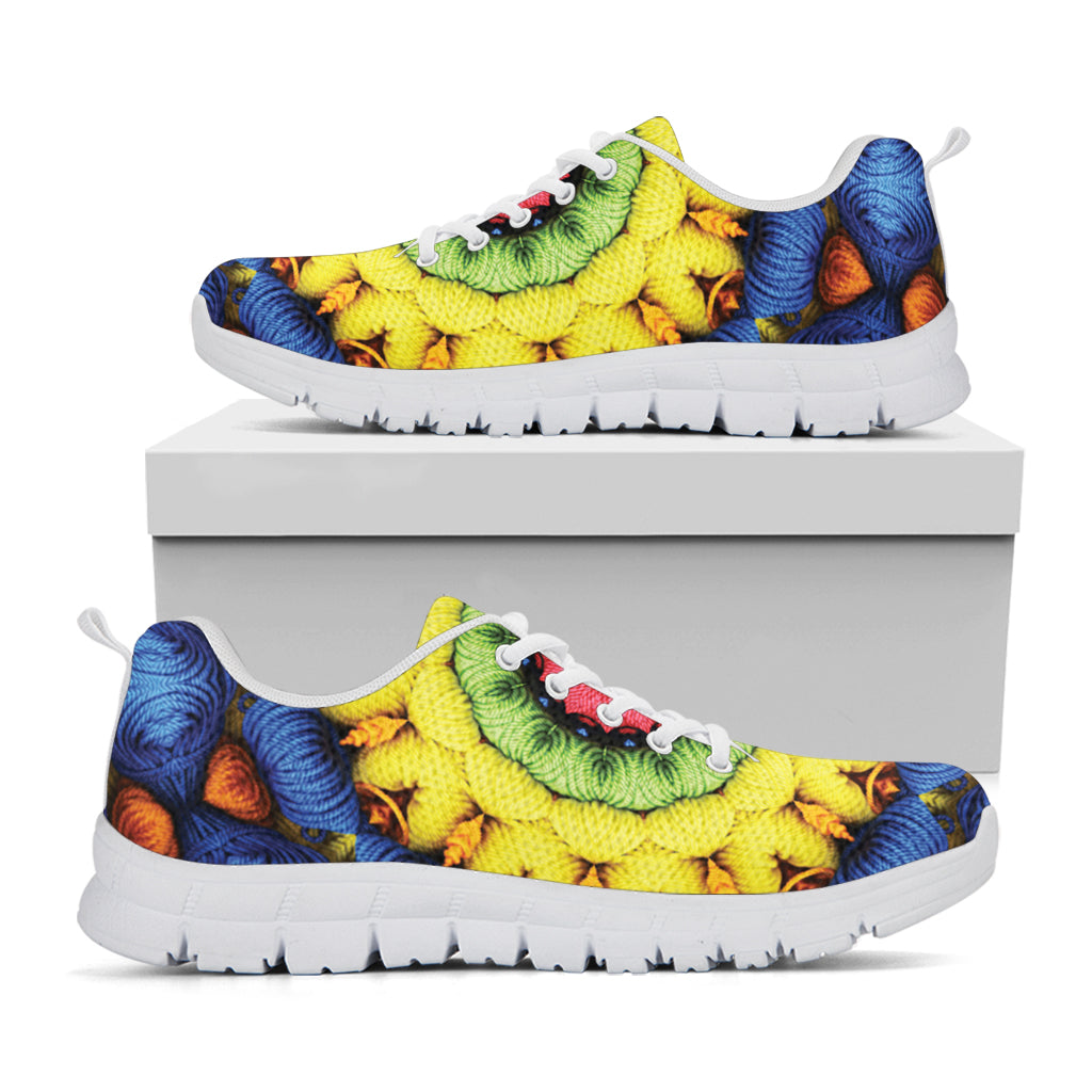 Colorful Kaleidoscope Print White Sneakers