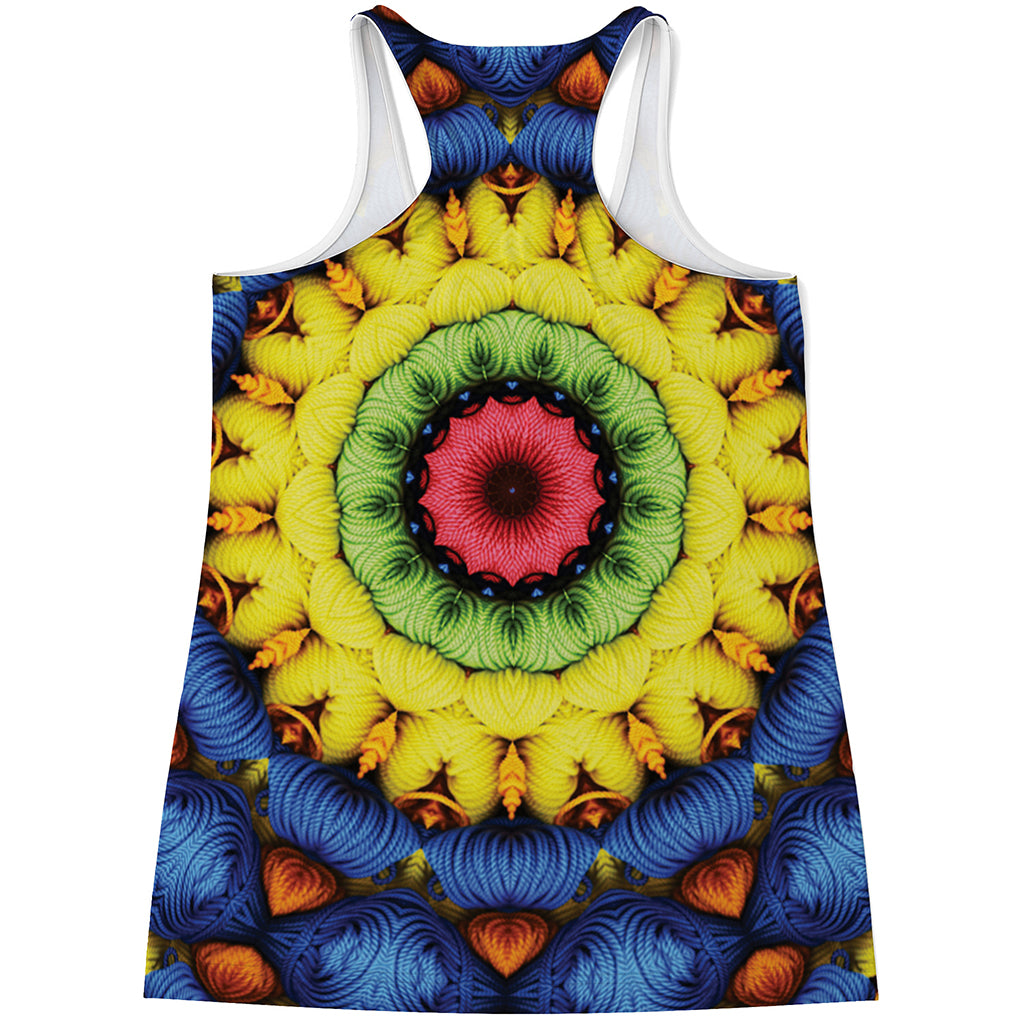 Colorful Kaleidoscope Print Women's Racerback Tank Top