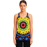 Colorful Kaleidoscope Print Women's Racerback Tank Top