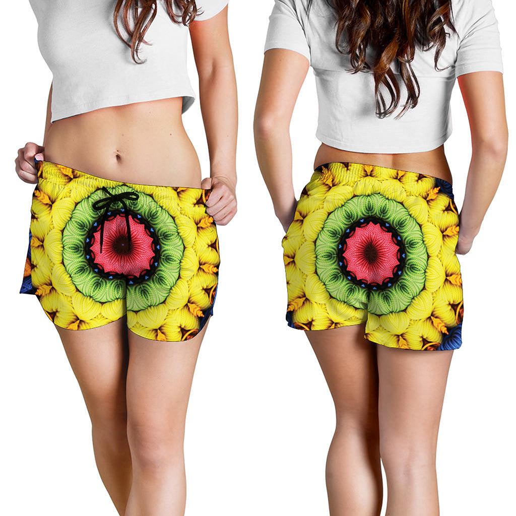 Colorful Kaleidoscope Print Women's Shorts