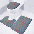 Colorful Knitted Pattern Print 3 Piece Bath Mat Set
