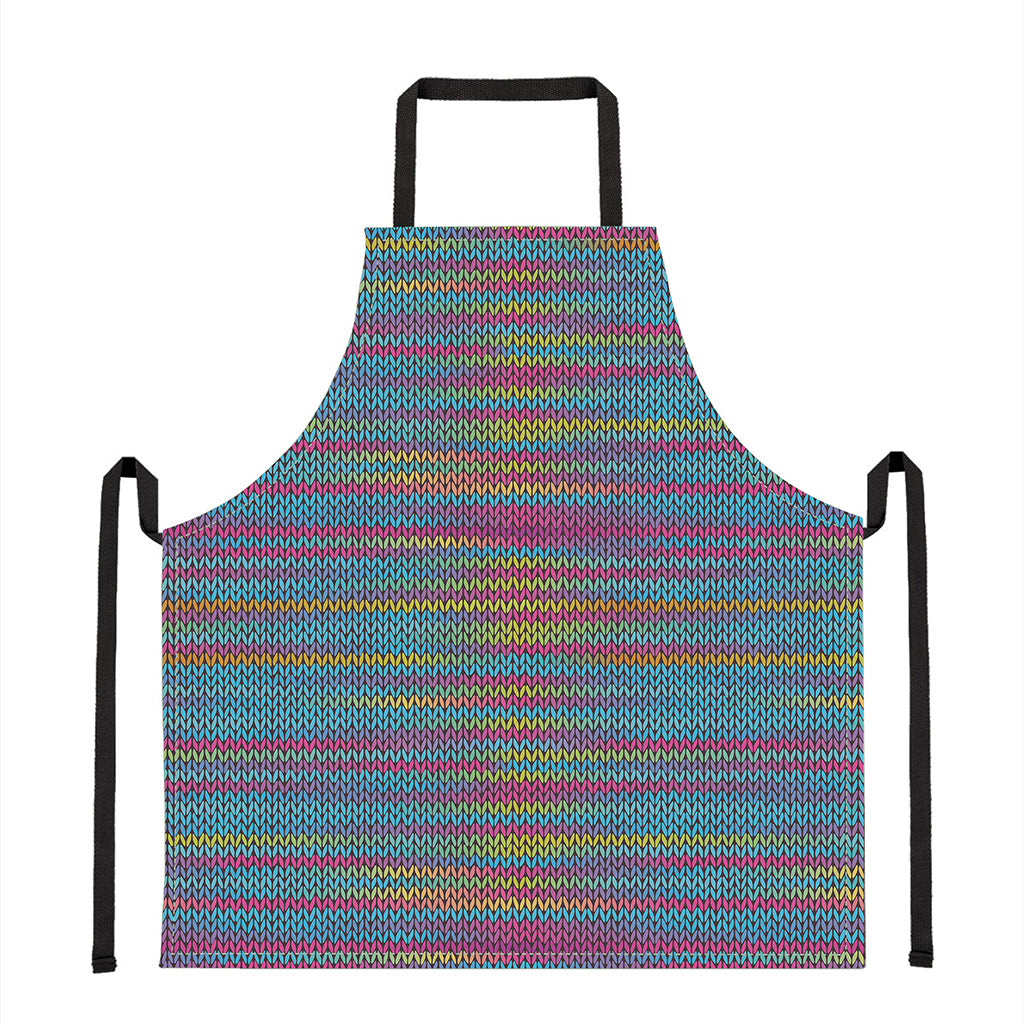 Colorful Knitted Pattern Print Apron