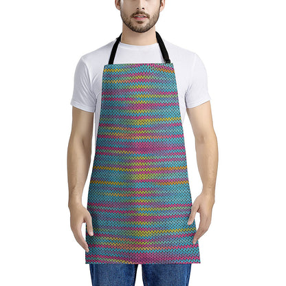 Colorful Knitted Pattern Print Apron