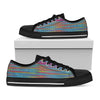 Colorful Knitted Pattern Print Black Low Top Shoes