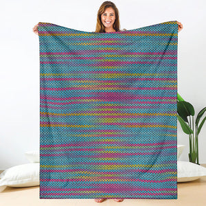 Colorful Knitted Pattern Print Blanket