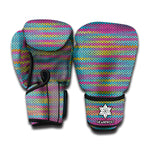 Colorful Knitted Pattern Print Boxing Gloves