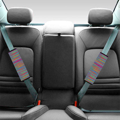 Colorful Knitted Pattern Print Car Seat Belt Covers