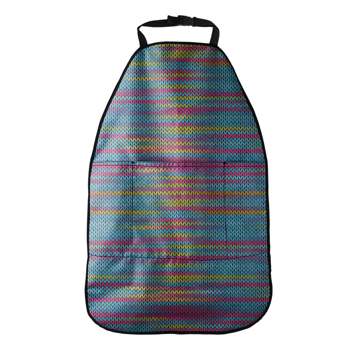 Colorful Knitted Pattern Print Car Seat Organizers