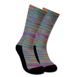 Colorful Knitted Pattern Print Crew Socks