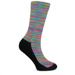 Colorful Knitted Pattern Print Crew Socks