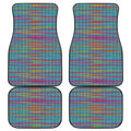 Colorful Knitted Pattern Print Front and Back Car Floor Mats