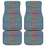 Colorful Knitted Pattern Print Front and Back Car Floor Mats